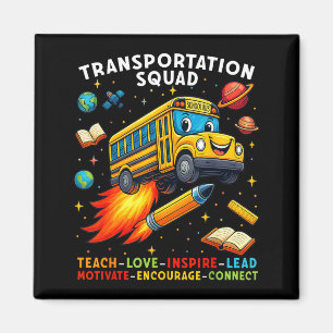 Transportation Squad Funny School Bus Driver Back Magnet