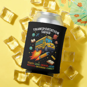 Transportation Squad Funny School Bus Driver Can Cooler