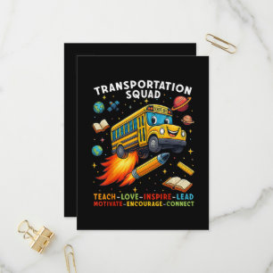 Transportation Squad Funny School Bus Driver Invitation Postcard