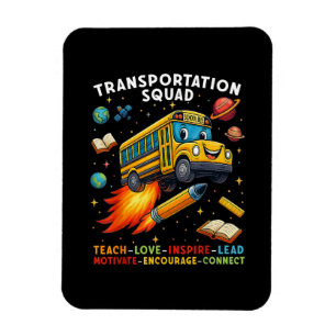 Transportation Squad Funny School Bus Driver Magnet