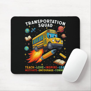 Transportation Squad Funny School Bus Driver Mouse Mat