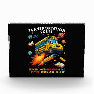 Transportation Squad Funny School Bus Driver Photo Block