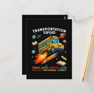 Transportation Squad Funny School Bus Driver Postcard