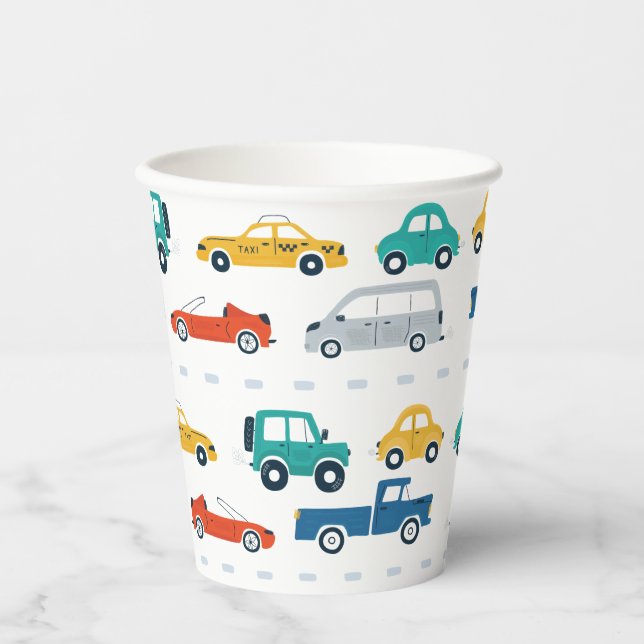 Transportation Theme Birthday Paper Cups (Front)