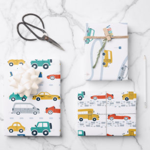 Transportation Theme Birthday Wrapping Paper