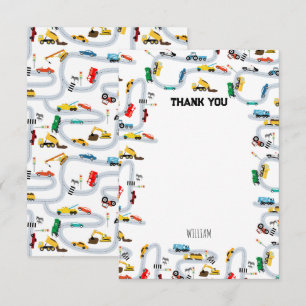 Transportation Vehicles Cars & Trucks Road Kids Thank You Card