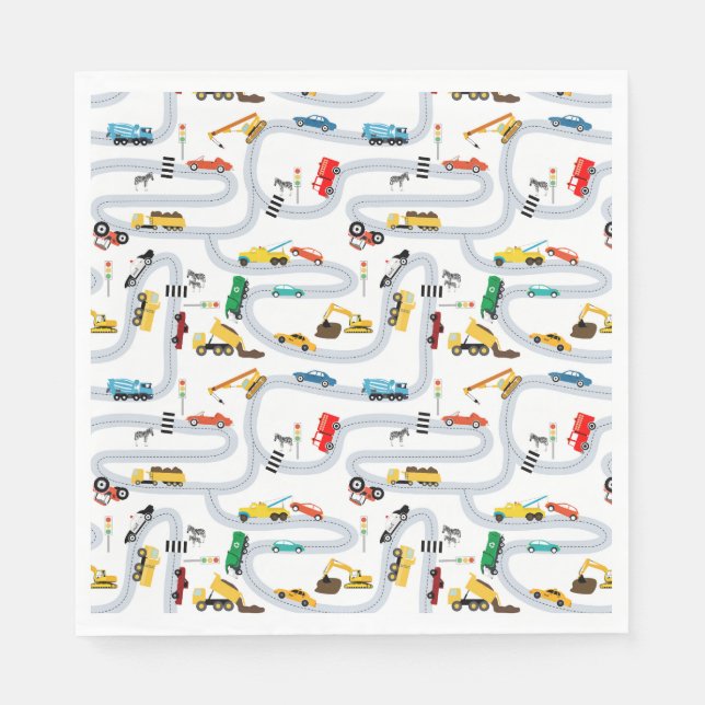 Transportation Vehicles Cars & Trucks Road Traffic Napkin (Front)