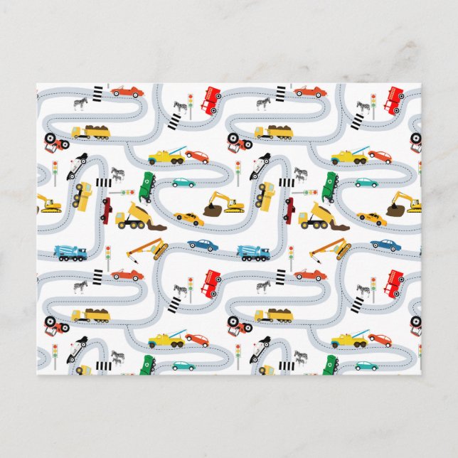 Transportation Vehicles Cars & Trucks Road Traffic Postcard (Front)