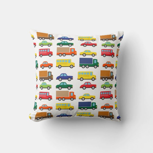 Transportation Vehicles Cute Kids Cushion (Front)
