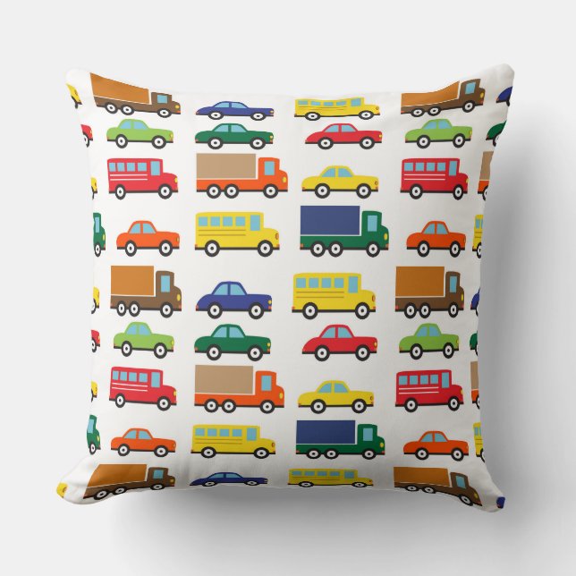 Transportation Vehicles Cute Kids Cushion (Front)