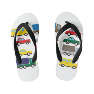 Transportation Vehicles Cute Kids Kid's Flip Flops
