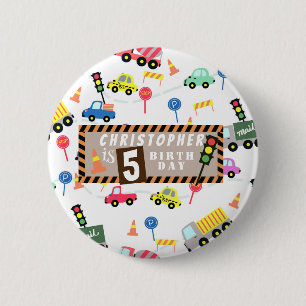 Transportation White 6 Cm Round Badge