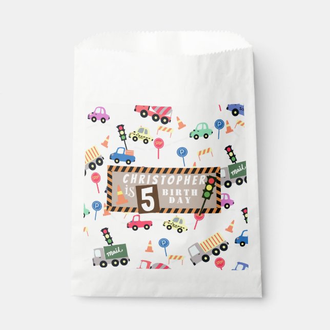 Transportation White  Favour Bags (Front)