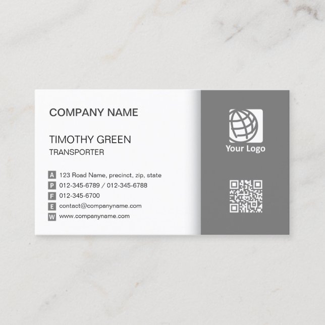 Transporter Logistics Service Simple Violet White Business Card (Front)