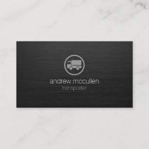 Transporter Truck Icon Dark Brushed Metal Business Card