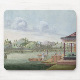 Transporting crates of tea (w/c on paper) mouse mat