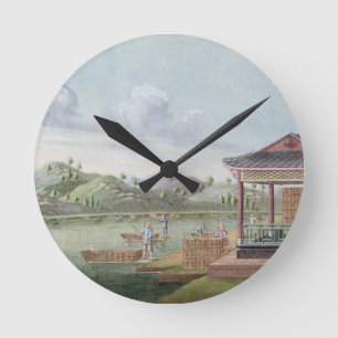 Transporting crates of tea (w/c on paper) round clock