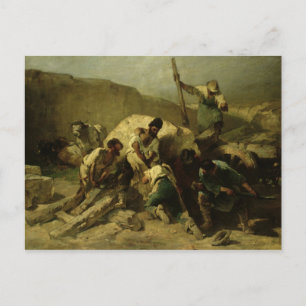 Transporting Stone Blocks Postcard