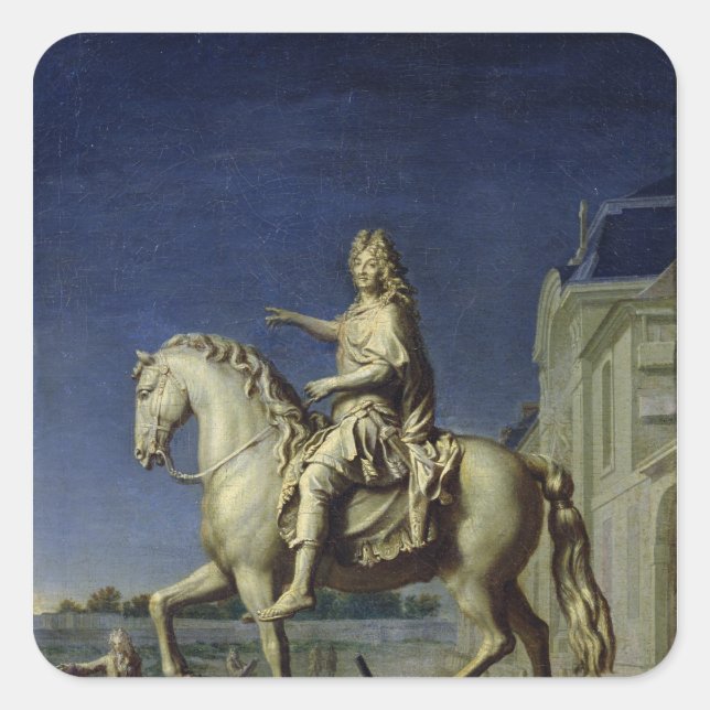 Transporting the Equestrian Statue of Louis Square Sticker (Front)