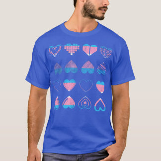 Transseual Flag Hearts Trans Pride Month LGBT Tran T-Shirt
