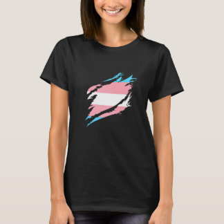 Transsexual Flag Half Transgender Vintage Flag Tra T-Shirt