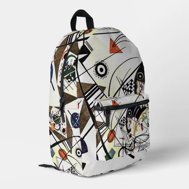 Transverse Line - Wassily Kandinsky Abstraction  Printed Backpack (Back Corner Left)