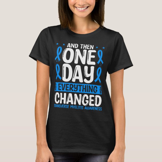 Transverse Myelitis Awareness Warrior Ribbon T-Shirt (Front)
