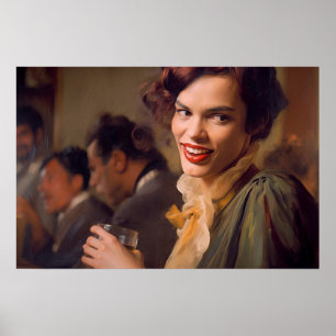 Transwoman enjoying a drink with friends poster