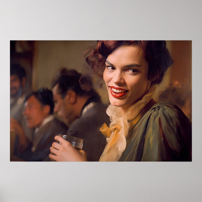 Transwoman enjoying a drink with friends poster (Front)