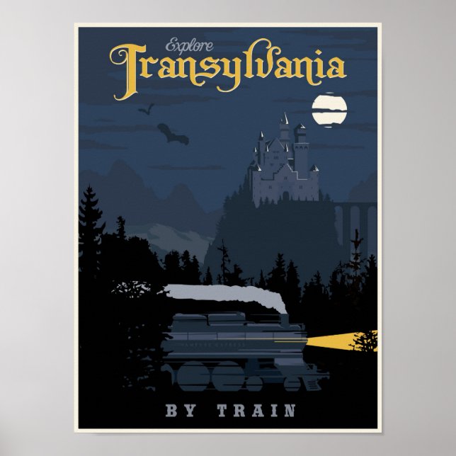 Transylvania by Train travel poster (Front)