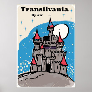 Transylvania Castle vintage travel poster