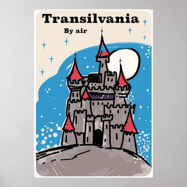 Transylvania Castle vintage travel poster (Front)