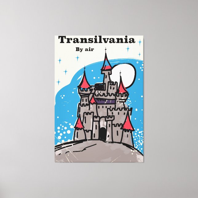 Transylvania Castle vintage travel poster Canvas Print (Front)