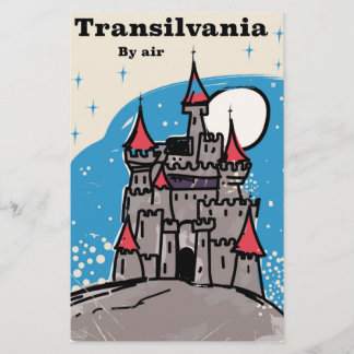 Transylvania Castle vintage travel poster Stationery