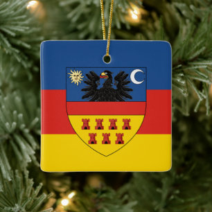 Transylvania flag ceramic ornament