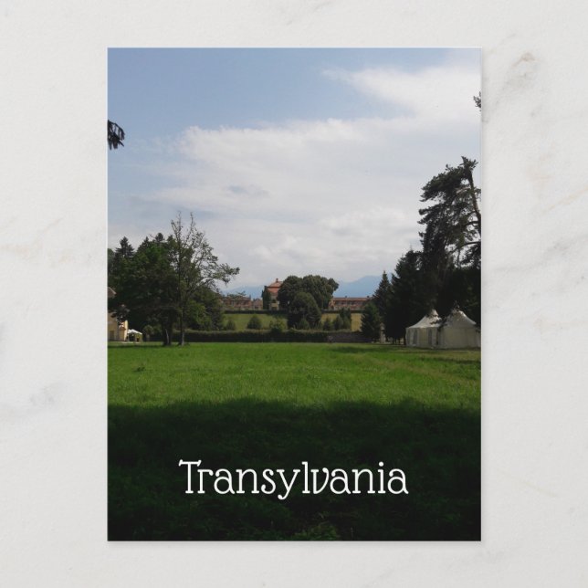 Transylvania Landscape With Castle Postcard (Front)
