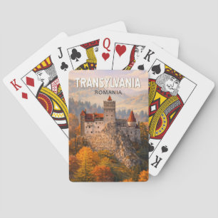 Transylvania Romania Illustration Travel Art Vinta Playing Cards