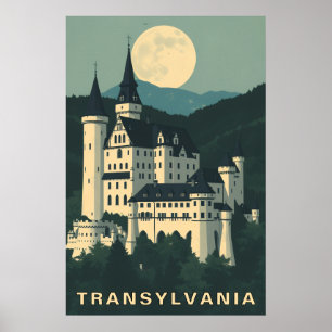 Transylvania Romania Travel Gothic Castle Poster