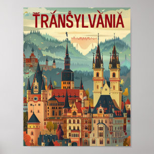 Transylvania Romania Vintage Famous Travel Place Poster