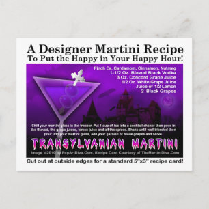Transylvanian Halloween Martini Recipe Postcard