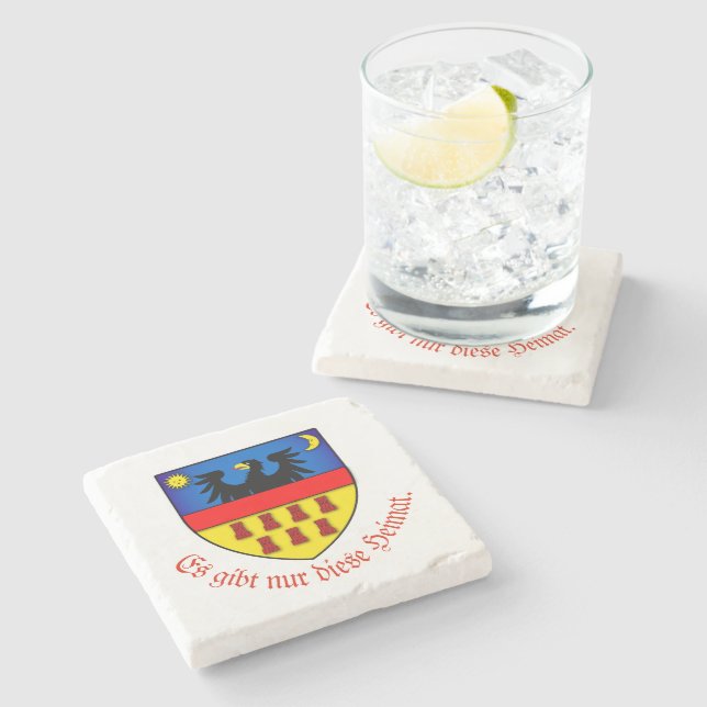 Transylvanian Saxons coat of arms personalised Stone Coaster (Side)