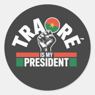 Traore Ibrahim Traoré is my President - Captain  Classic Round Sticker