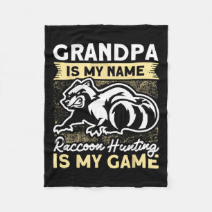 Trap Hunting Grandpa Coon Hunter Racoon Hunting Fleece Blanket