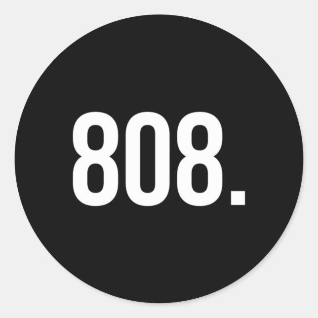 Trap Music Beat Producer 808 Minimalist Classic Round Sticker (Front)