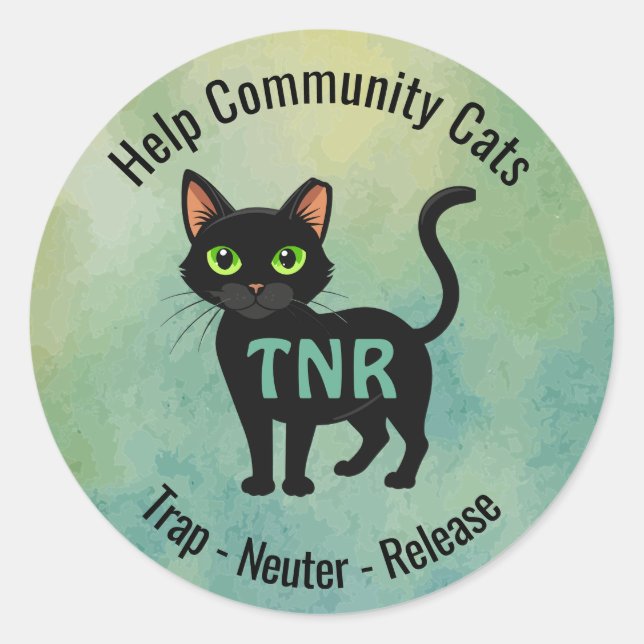 Trap Neuter Release Community Cats Design Classic Round Sticker (Front)