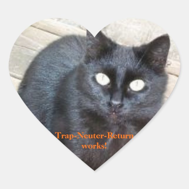 Trap-Neuter-Return heart stickers (Front)