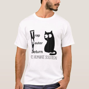 Trap Neuter Return The Humane Solution. Cute Cat T-Shirt