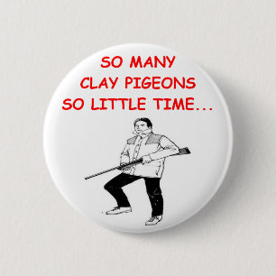 trap shooting 6 cm round badge