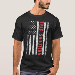 Trap Shooting American Flag 4th Of Julytrap Shoote T-Shirt