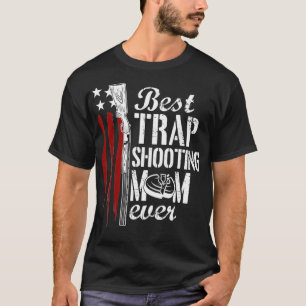 Trap Shooting Mum Gun Rights American Flag Day T-Shirt